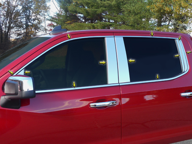 Chevrolet Silverado 2500 Crew Cab Chrome Window Trim, 2019, 2020, 2021 ...