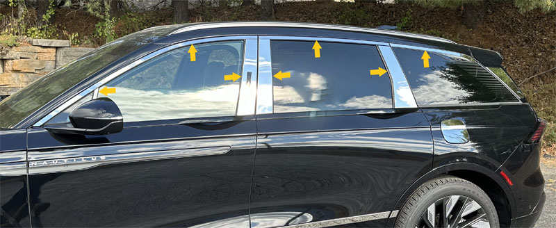 Lincoln Nautilus Chrome Window Trim Package