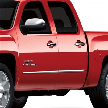 Chevrolet Silverado Crew Cab Chrome Lower Door Molding Accent 4pc 2007 2013